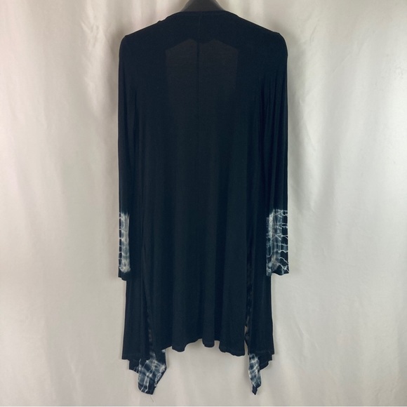 BLACK Reverse Tie Dye Duster Cardigan - Picture 3 of 7